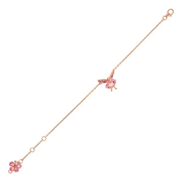 Fairy Tales Pembe-Beyaz Elbiseli Su Perisi Tasarımlı Gümüş Bileklik