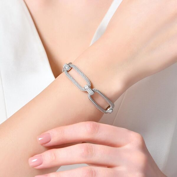 Rainbow DM4261-1-7CB Gümüş Bileklik