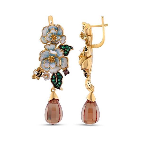 Zultanite Model-5 ArıTasarımlı Mineli Gümüş Küpe