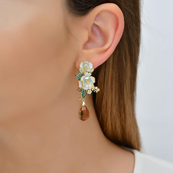 Zultanite Model-5 ArıTasarımlı Mineli Gümüş Küpe