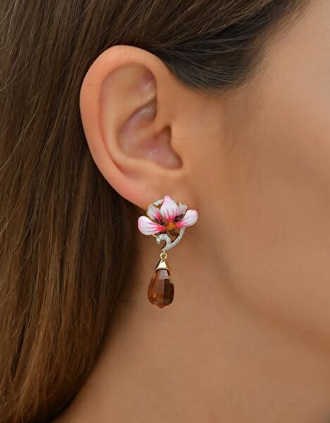 Zultanite Model-11 Mineli Gümüş Küpe