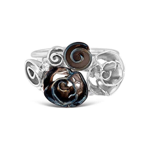 Gallica Gül Buketi Gümüş Yüzük