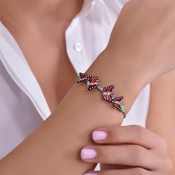 Monarch Butterfly Model-2 Gümüş Bileklik