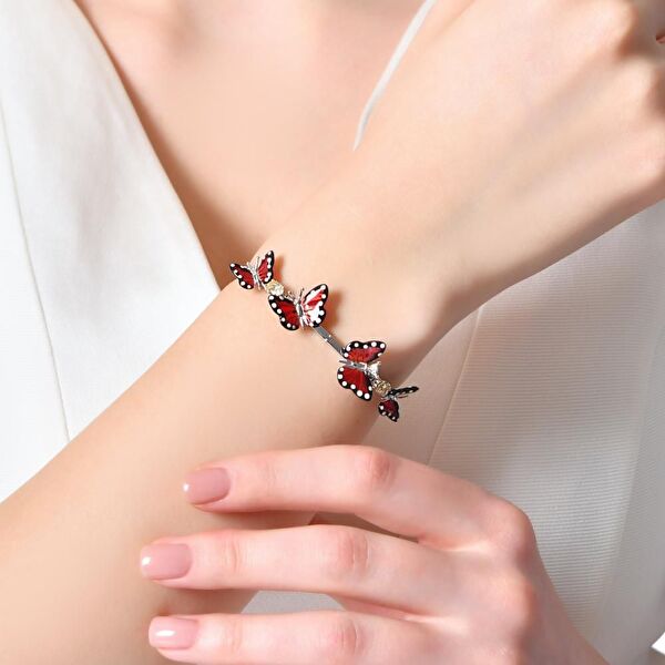 Monarch Butterfly MBFB0007-CZ Gümüş Bileklik