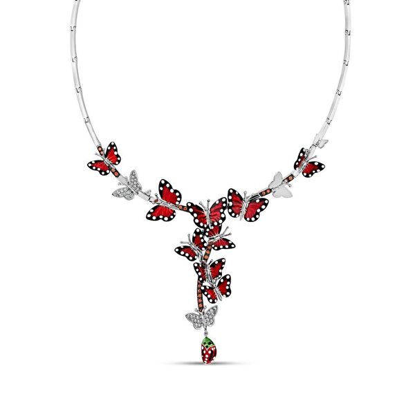 Monarch Butterfly Model-1 Gümüş Kolye