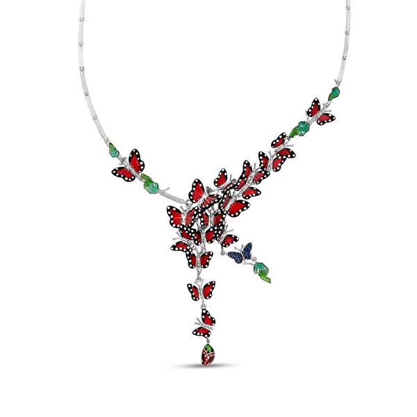 Monarch Butterfly Model-2 Gümüş Kolye