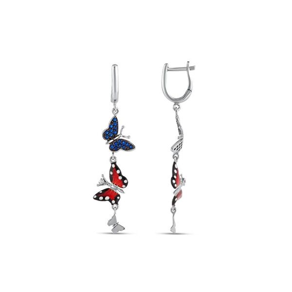 Monarch Butterfly MBHE0017-CZ Gümüş Küpe