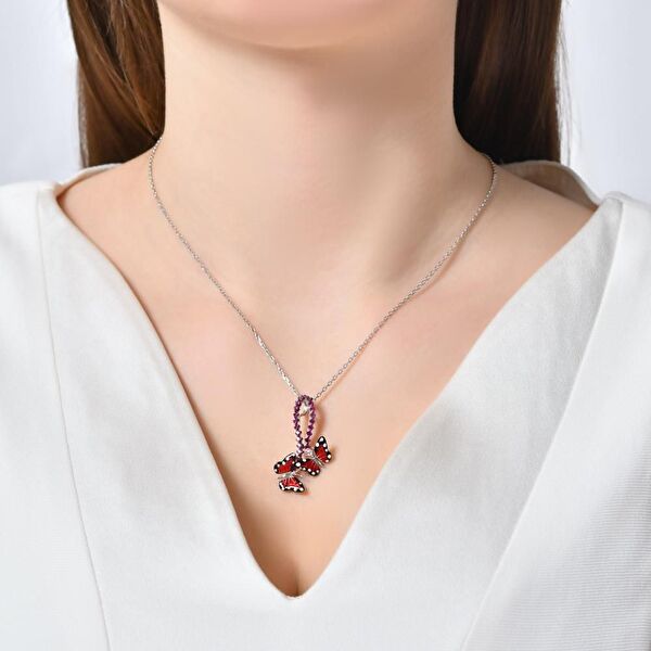 Monarch Butterfly MBHP0001-CZ Gümüş Kolye