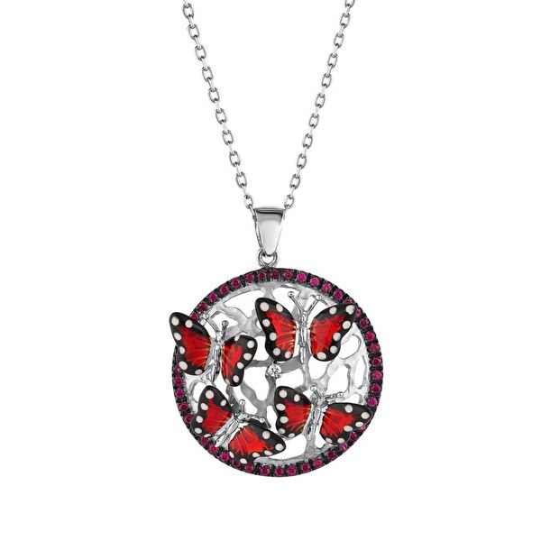 Monarch Butterfly MBHP0002-CZ Gümüş Kolye