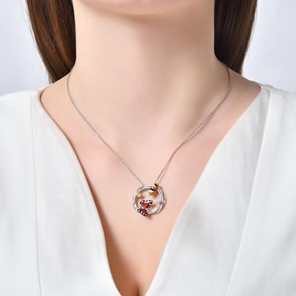 Monarch Butterfly MBHP0012-CZ Gümüş Kolye