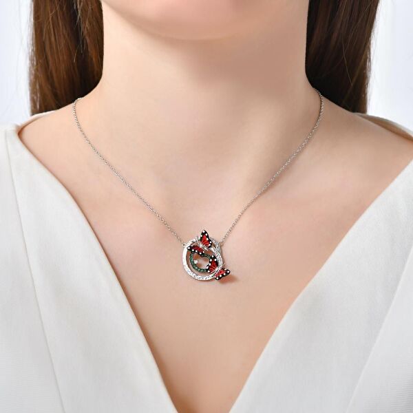 Monarch Butterfly MBHP0020-CZ Gümüş Kolye