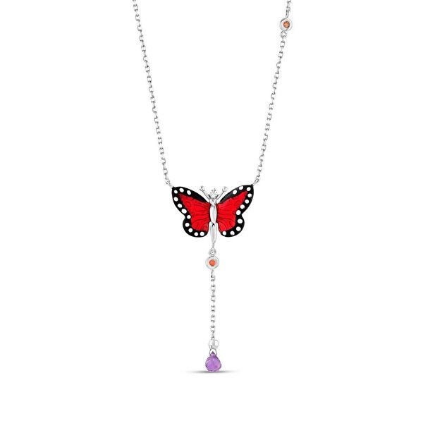 Monarch Butterfly Model-9 Gümüş Kolye