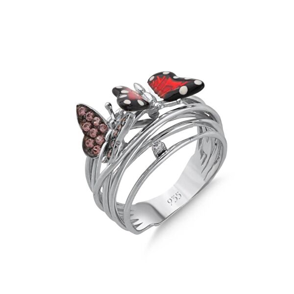 Monarch Butterfly MBHR0006-CZ Gümüş Yüzük