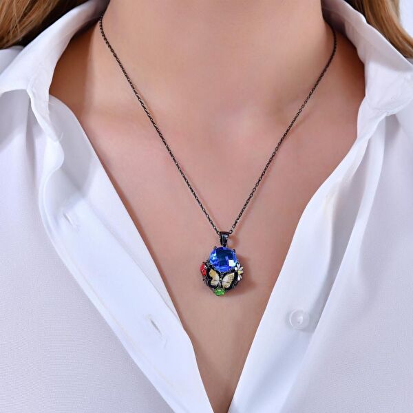 Night Cennet Bahçesi Model-5 Zincirli Gümüş Kolye