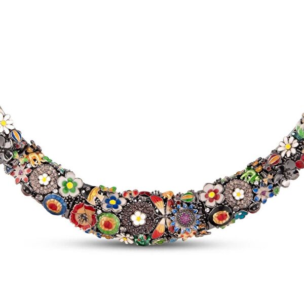 Night Cennet Bahçesi Model-1 Gümüş Kolye