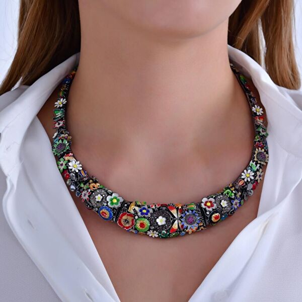 Night Cennet Bahçesi Model-1 Gümüş Kolye