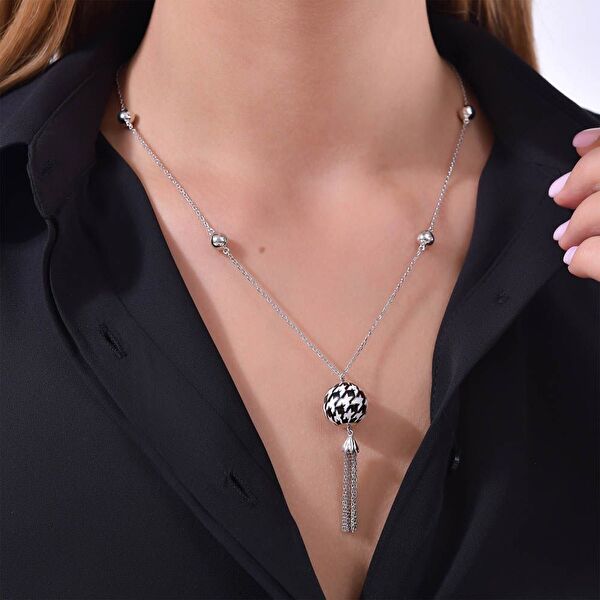 Pied De Poule Model-7 Gümüş Kolye