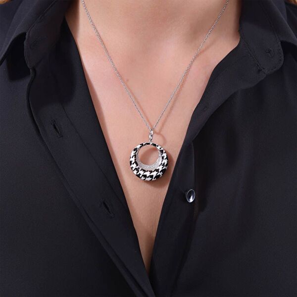 Pied De Poule Model-12 Gümüş Kolye