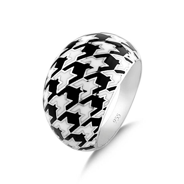 Pied De Poule Model-7 Gümüş Yüzük