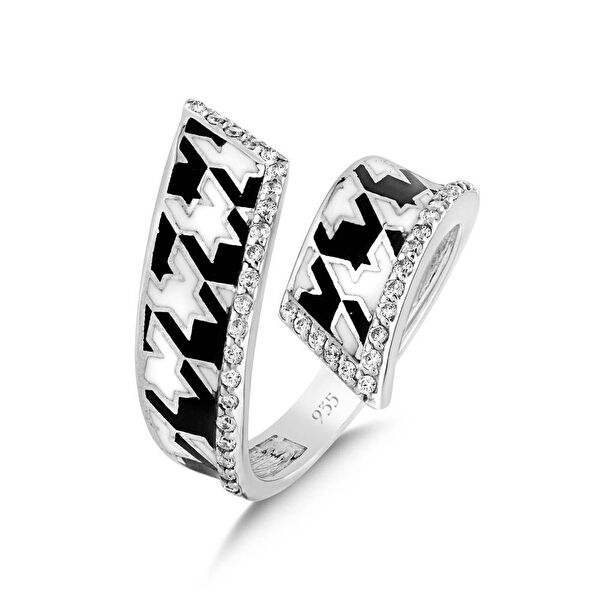 Pied De Poule PPHR0014-CZ Gümüş Yüzük