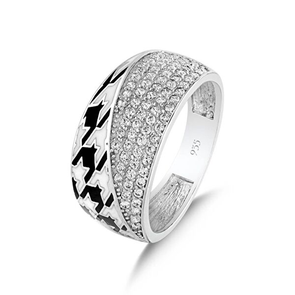 Pied De Poule Model-12 Gümüş Yüzük