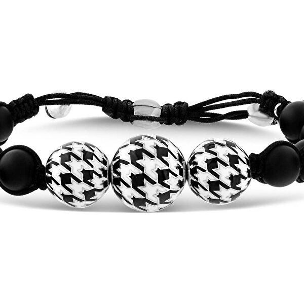 Pied De Poule Model-2 Gümüş Bileklik