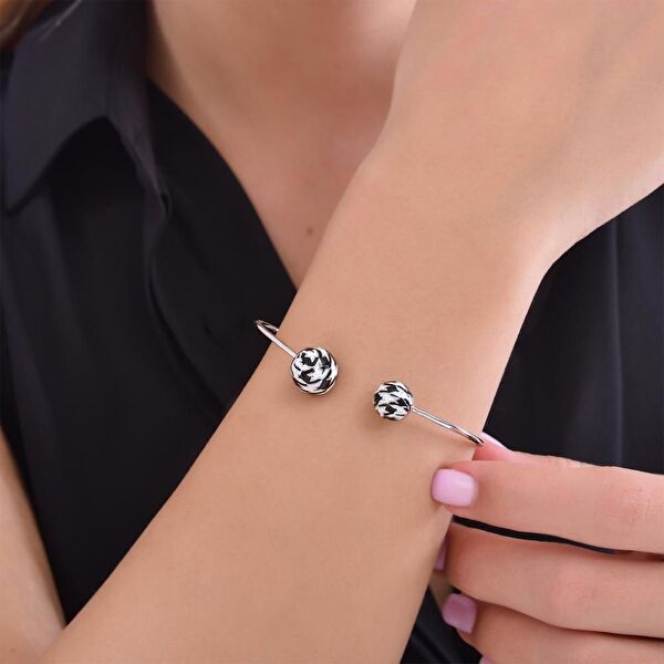 Pied De Poule Model-3 Gümüş Bileklik