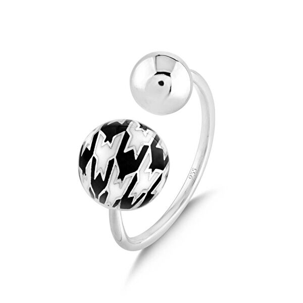 Pied De Poule Model-11 Gümüş Yüzük