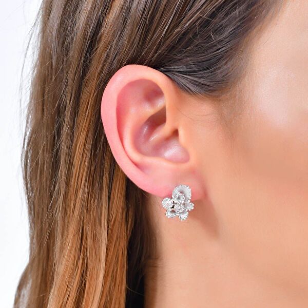 Soul Dance Model-3 Kuzey Işıkları Motifli Gümüş Küpe