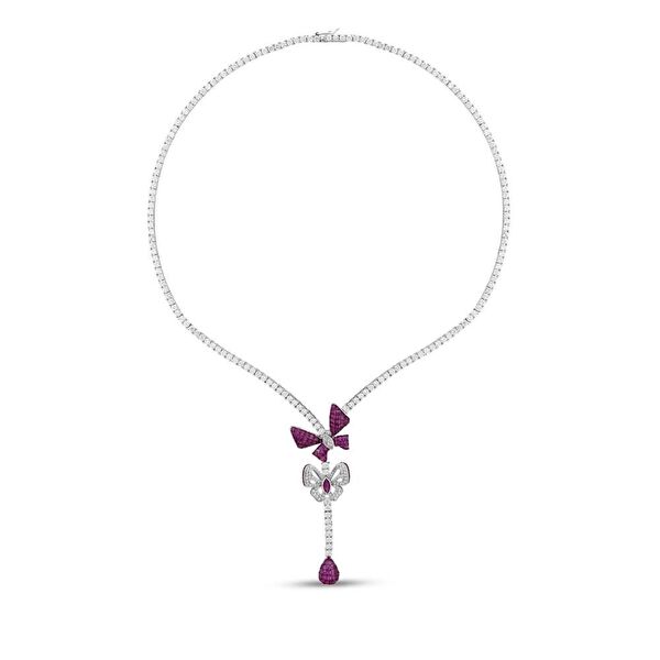 Eclat Pembe Kelebekli Gümüş Kolye