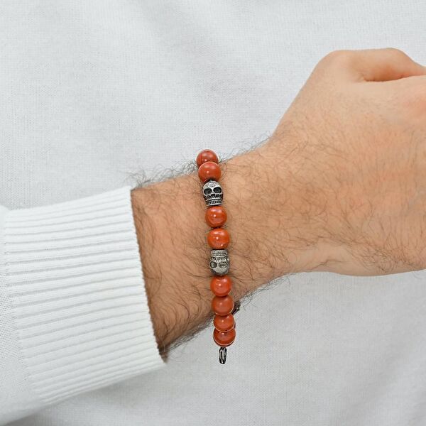 Shamballa Satori Kırmızı Jasper Taşlı Bileklik