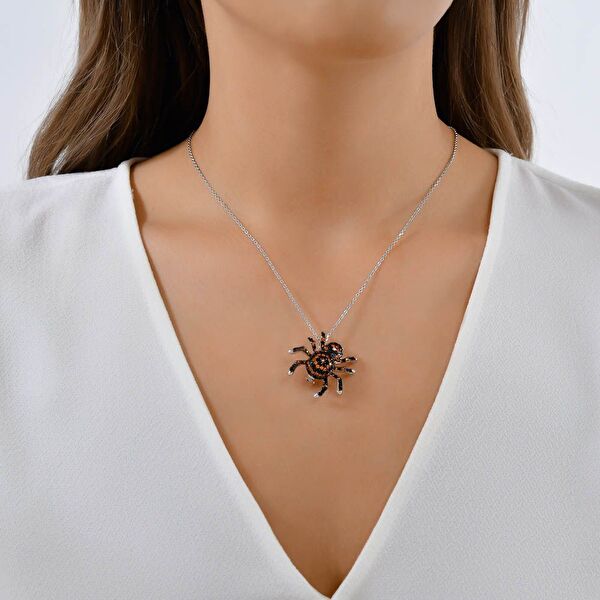 Dream Jungle Örümcek Tasarımlı Gümüş Kolye