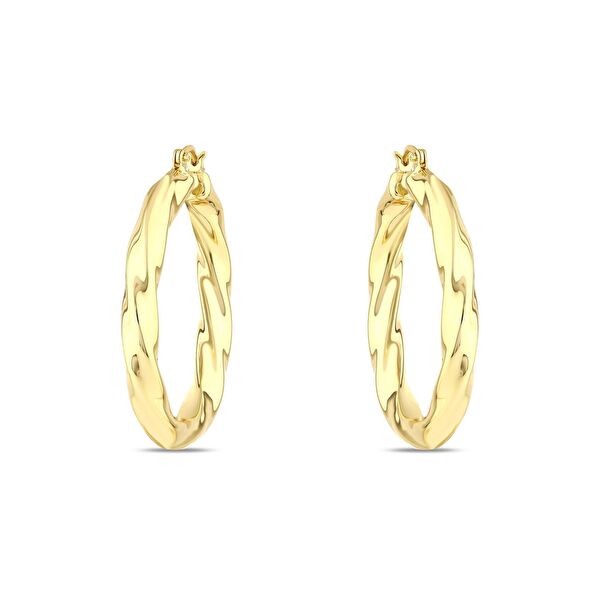 Sun Koleksiyonu Burgulu Dalgalı Formlu Gümüş küpe