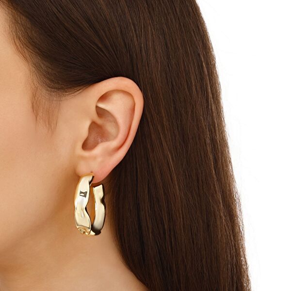 Sun Koleksiyonu Kalın Halka Gümüş Küpe