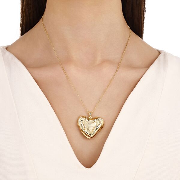 Sun Koleksiyonu Kalp Gümüş Kolye 