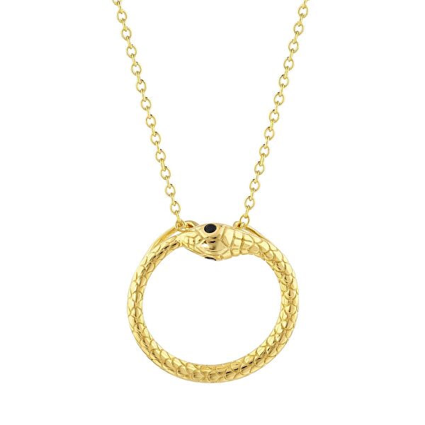 Sun Koleksiyonu Otantik Yılan Formlu İnce Zincirli Gümüş Kolye