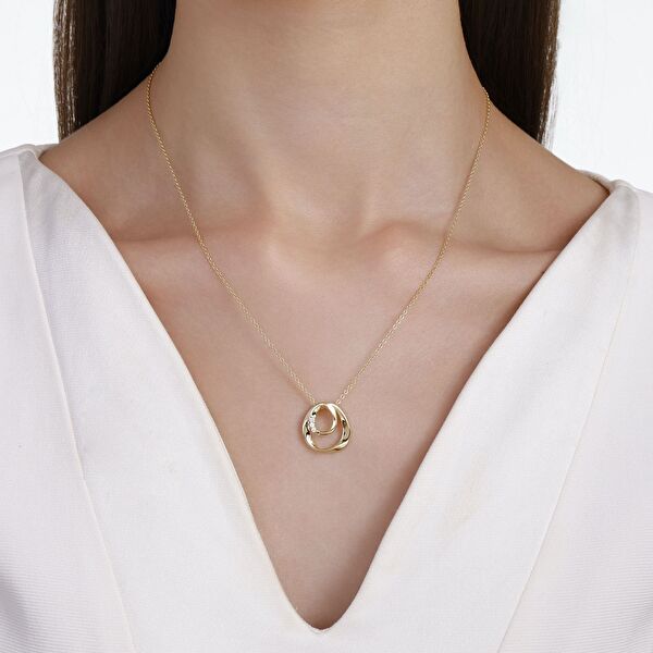 Sun Koleksiyonu Üç Taşlı Gümüş Kolye