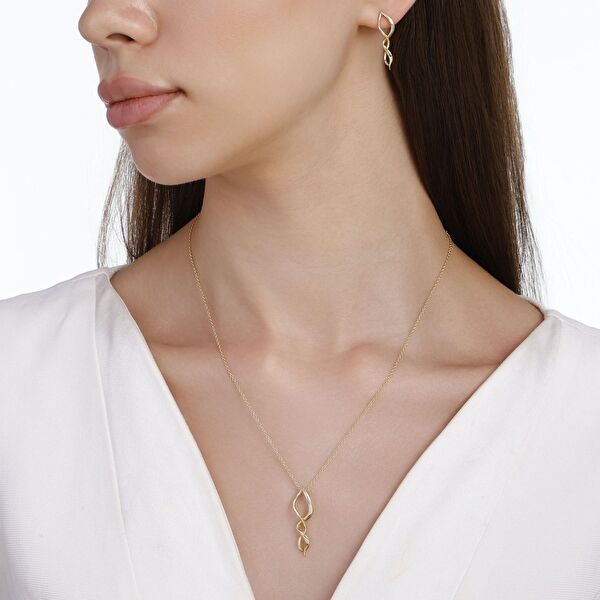 Sun Koleksiyonu Kıvrım Gümüş Kolye