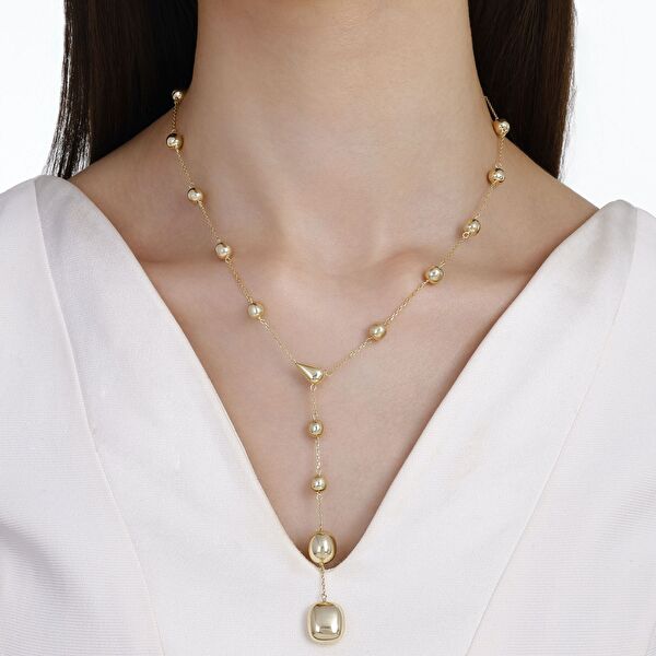 Sun Koleksiyonu Y Formlu Gümüş Kolye 