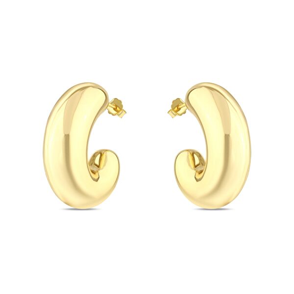 Sun Koleksiyonu Yarım Ay Gümüş Küpe