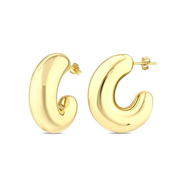 Sun Koleksiyonu Yarım Ay Gümüş Küpe