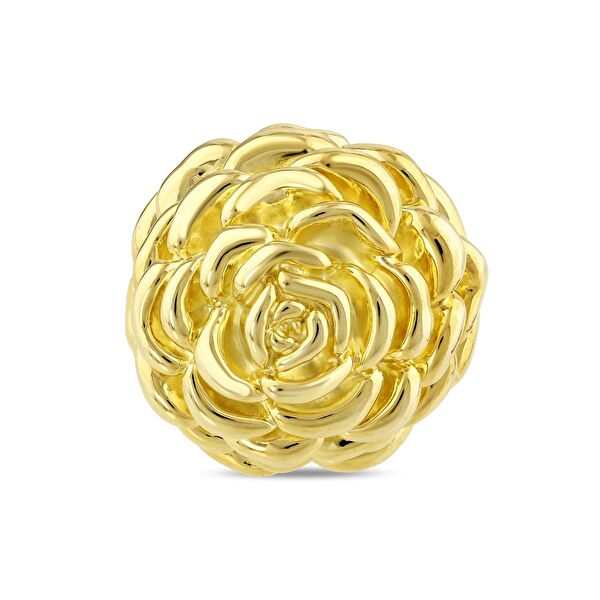 Sun Koleksiyonu Hacimli Gül Figürlü Gümüş Yüzük 