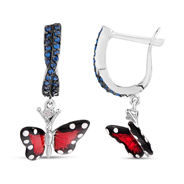 Monarch Butterfly Gümüş Küpe