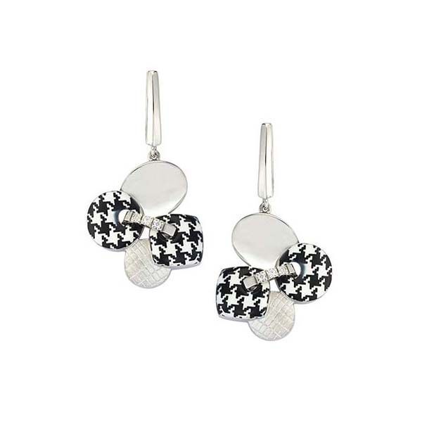 Pied De Poule PPHE0003-CZ Gümüş Küpe