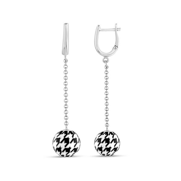 Pied De Poule PPHE0011-CZ Gümüş Küpe