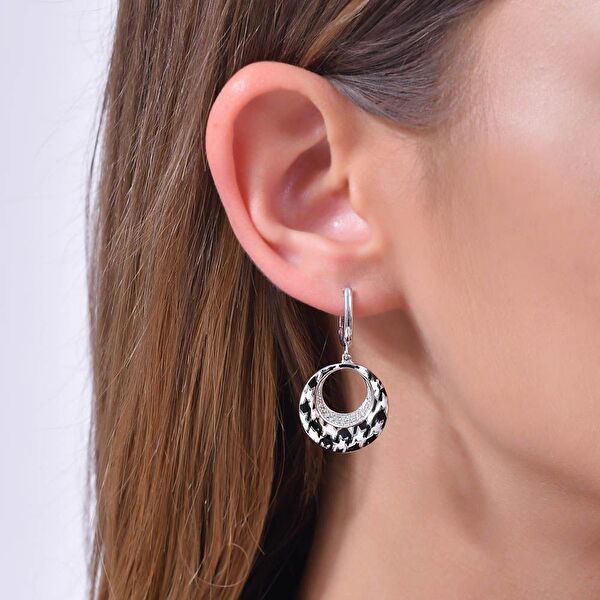 Pied De Poule PPHE0017-CZ Gümüş Küpe