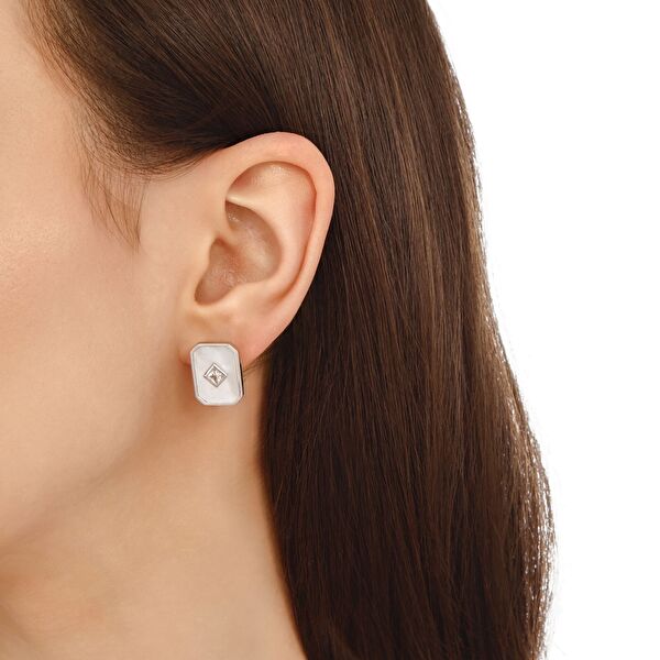 Lucky Gems Sedef Taşlı Gümüş Küpe