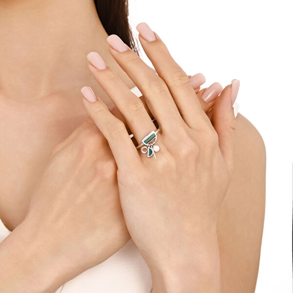 Lucky Gems Malahit Taşlı Gümüş Yüzük