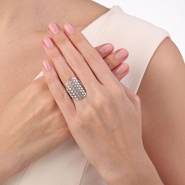 Flower Of Life NEXR1010W-00 Gümüş Yüzük