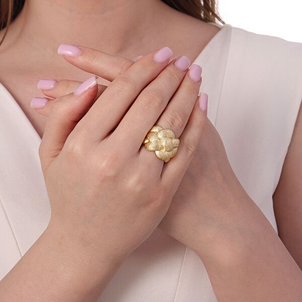 Poly Koleksiyonu Örgü Gümüş Yüzük